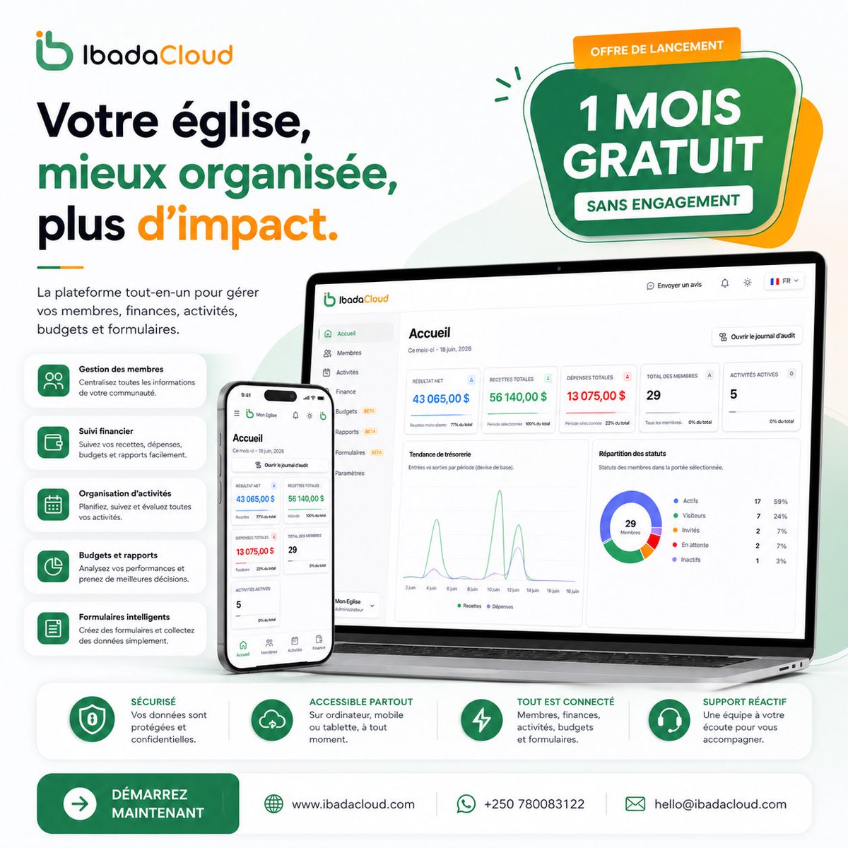 BarackMukelenga's tweet photo. La gestion d’une église ne devrait pas dépendre de dizaines de fichiers Excel.

Avec IbadaCloud, toutes vos informations sont centralisées dans une seule plateforme :

• Membres
• Activités
• Finances
• Budgets
• Rapports

Essayez gratuitement pendant 1 mois.

🌐 https://t.co/v5gWkkmF9s
📱 +250 780 083 122
✉️ hello@ibadacloud.com