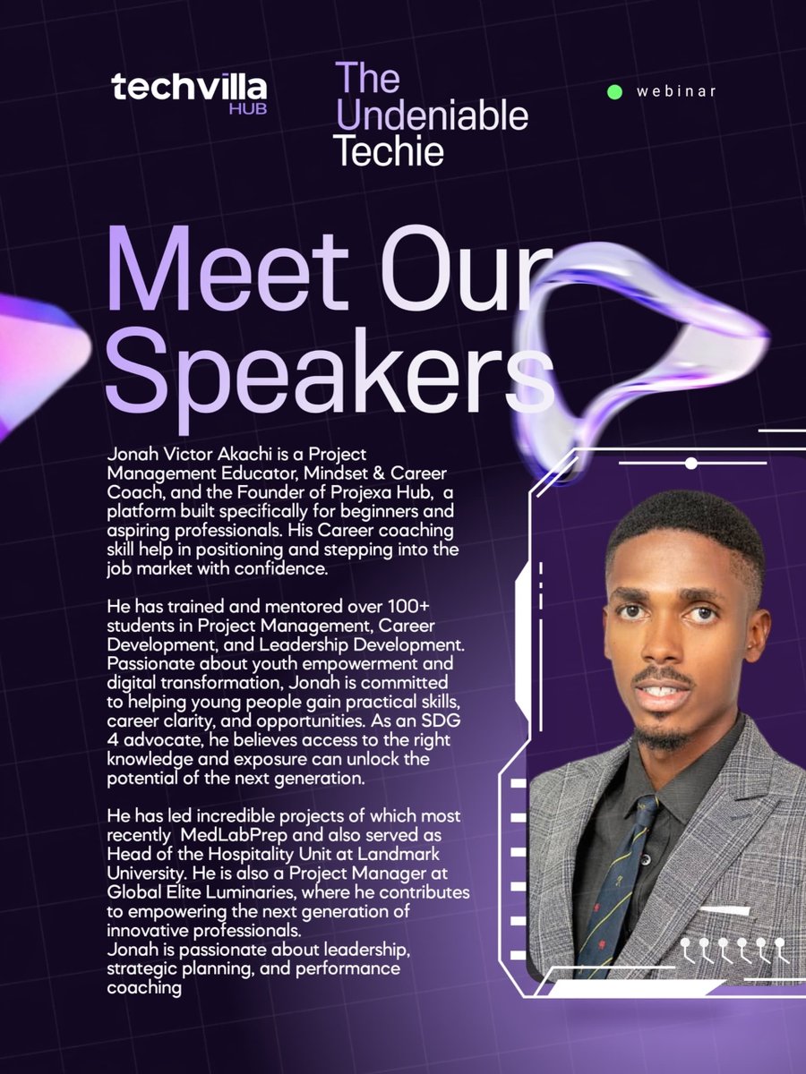 TechvillaHub's tweet photo. MEET OUR SPEAKERS AND HOST 

We are completely bypassing the usual surface-level tech advice. Tonight, you learn the real system.
🕗 Time: 8:00 PM WAT | 📍 Location: Live on Google Meet
👇 Grab your FREE access loop before the gates drop! 👇
🔗 https://t.co/tqa038tJZM https://t.co/1nnC7764a2