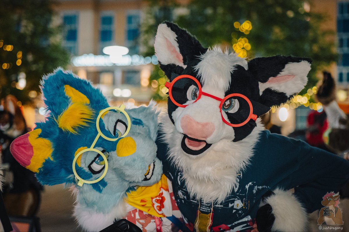 Veehicles's tweet photo. Which dork are you taking home this #FursuitFriday ? 🐮🐺🤓

🐺: @FluffyArx 
📸: @justdragony https://t.co/yDKfZCxSxm