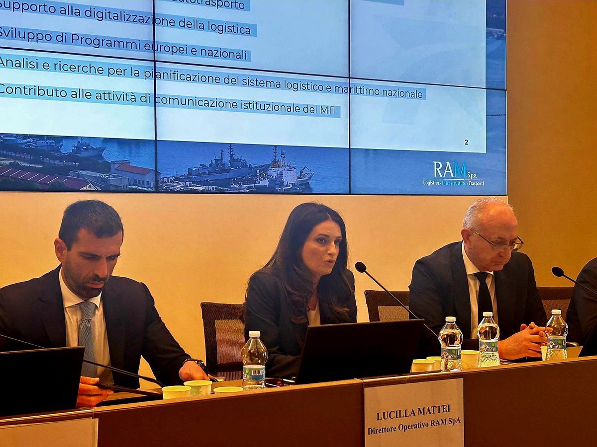 RAM_Spa's tweet photo. A “Liguria Orientale 2030” istituzioni e imprese si sono confrontate su porto, infrastrutture e sostenibilità. Lucilla Mattei, Direttore Operativo di RAM ha illustrato il ruolo dell'azienda su Autostrade del Mare, digitalizzazione della logistica e Osservatorio mobilità https://t.co/12BO6oaUXv