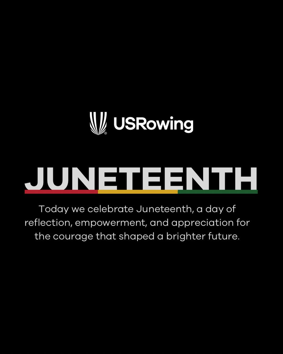 usrowing's tweet photo. We recognize the strength, contributions, and achievements of Black Americans throughout history and within our rowing community.

As we reflect on the significance of this day, we remain committed to fostering a sport where everyone feels welcomed, valued, and empowered to succeed.