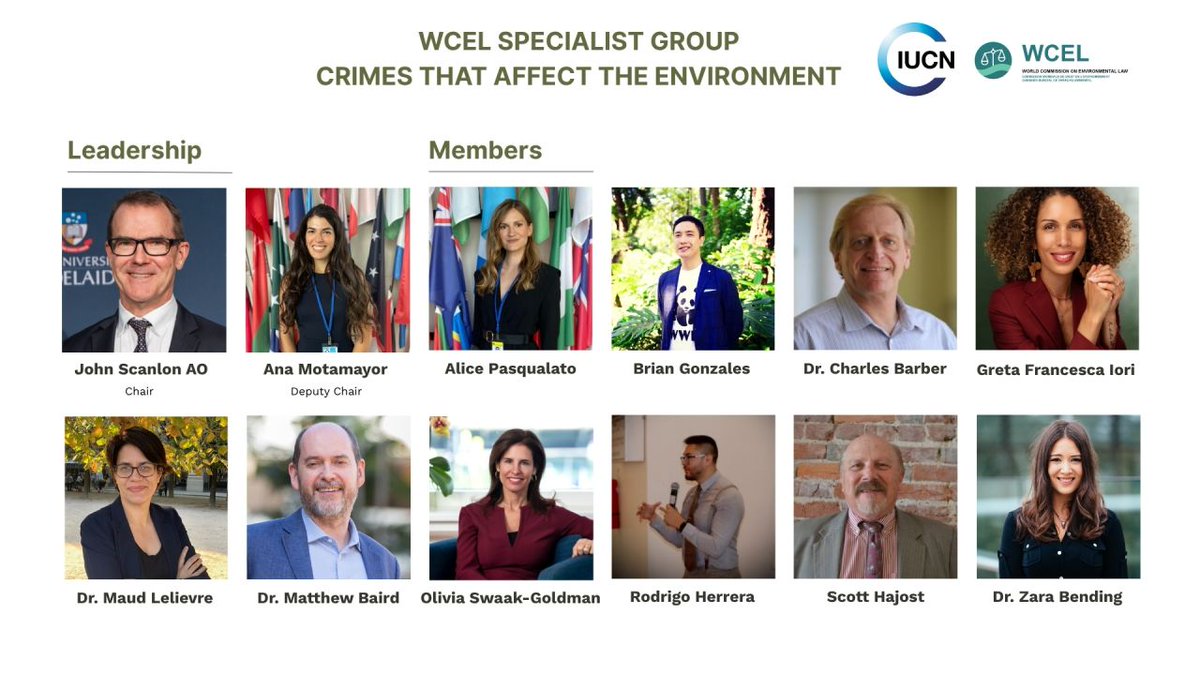JohnEScanlon's tweet photo. The IUCN World Commission on Environmental Law Specialist Group on crimes that affect the environment has been officially launched! I am proud to serve as Chair, with my excellent Deputy Chair Ana Motamayor. We are delighted to be joined by a group of highly qualified experts from across the globe