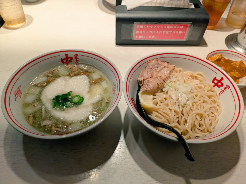 tama_spring's tweet photo. 蒙古タンメン中本 新宿店 限定とろろっと塩つけそば+プチ麻婆丼 https://t.co/H9O2uGO4yJ