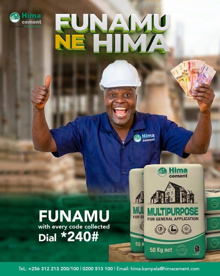Rachealkyy's tweet photo. What if your cement rewarded every step of your build? Hima Multipurpose Cement delivers strength, reliability, and cash rewards with every bag purchased and registered. #HimaCement #FunamuNeHima #BuiltWithHima https://t.co/hQ2iagAxtg
