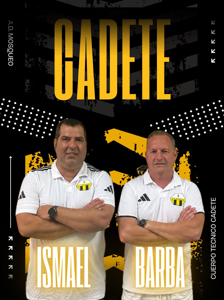 ADMosqueo's tweet photo. 🟡 CUERPO TÉCNICO CADETE ⚫️

Barba y Ismael se hacen cargo del equipo cadete.

#sentimientoaurinegro https://t.co/YUujHDi4Zi