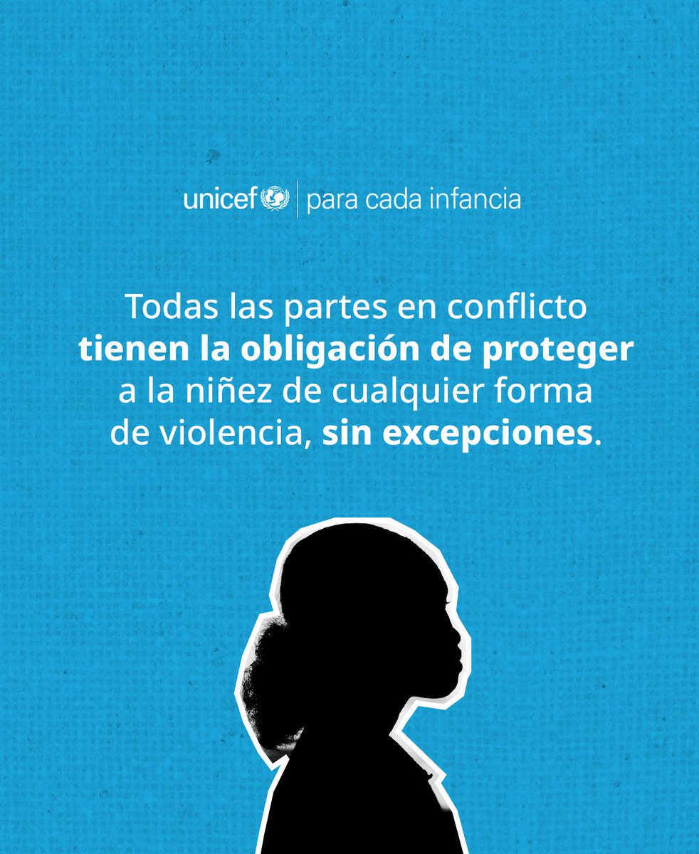 UNICEFColombia's tweet photo. Sus consecuencias pueden durar toda la vida: traumas psicológicos, embarazos no deseados, enfermedades y más.

La violencia sexual en los conflictos está prohibida por el Derecho Internacional Humanitario y debe ser prevenida por todas las partes.

#ParaCadaInfancia. https://t.co/gMkSpy5N6k
