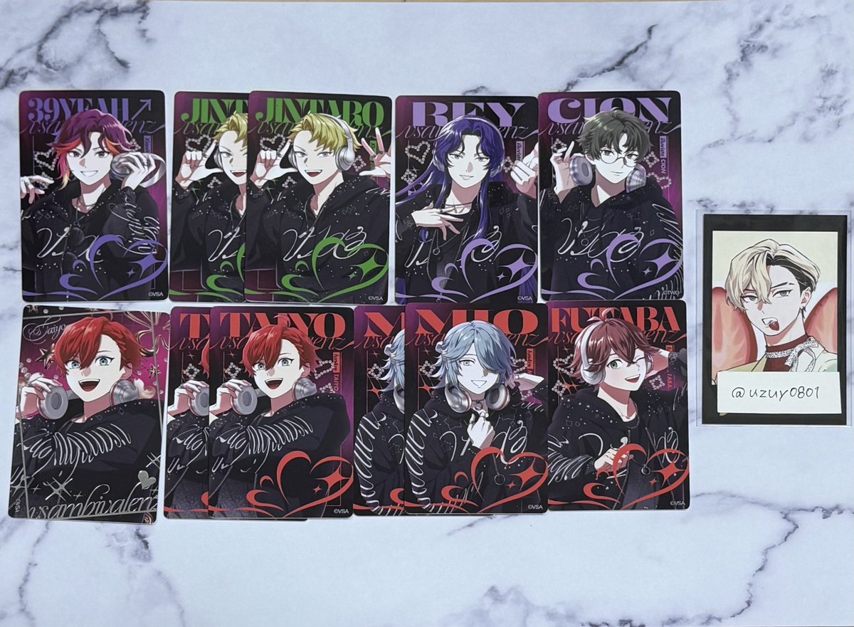 uzuy0801's tweet photo. 【交換】ビバレン VSAMBIVALENZ リスパ ハードカードコレクション

譲：Rたいよう
　　N さくや、じんたろう2、レイ、シオン、たいよう2、みお2、ふたば

求：Rレオン 、Nレオン1

郵送のみ
当方N複数⇄R 🉑
難しいかと思いますが検索からもお気軽にお声掛けください🍀 https://t.co/UJW57DZA6X