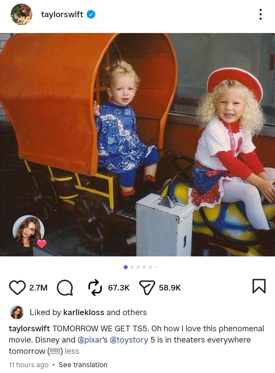 communitydaisys's tweet photo. Karlie Kloss reaffirmed her position as a Democrat by attending the Obama Presidential Center inauguration and posting a positive message on her Instagram.

She also showed support for Taylor Swift by liking her post about the release of the movie Toy Story 5 and her new song. https://t.co/8quvCdOwAN