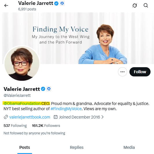 adjebitdax's tweet photo. How is this real? Please, @ValerieJarrett take this down.

Valerie is the CEO of the @ObamaFoundation which has 1,000,000+ followers on Twitter.

We live in a society... https://t.co/gayKTQ1gre