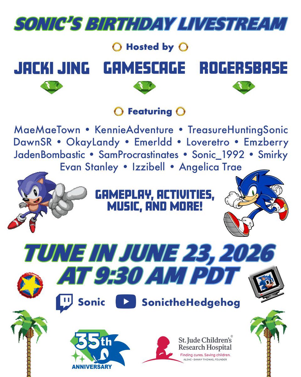 itsmaemaetown's tweet photo. who is excited for @sonic_hedgehog 35th birthday stream on Tuesday?? gonna be a super fun time with lots of activities planned… 😌✨💙 #Sonic35 #SonicTheHedgehog https://t.co/ImQav4syYo