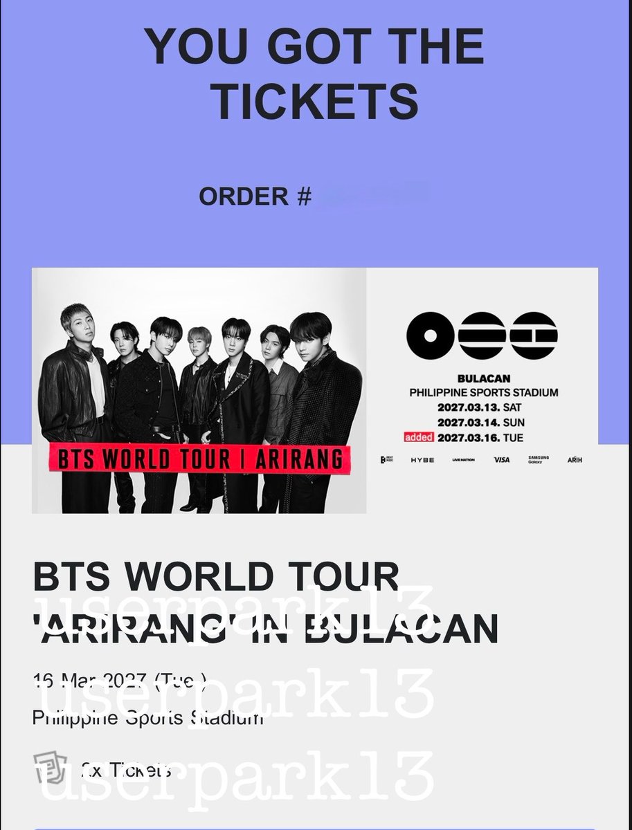 userpark13's tweet photo. Maybe the universe was keeping score after all! Years of streaming, voting, and supporting have led me here. Now the universe is rewarding me with 2 days to see my seven 🥹 Ahhhhh worth it lahat ng puyat at pagod!!! See you, @BTS_twt 💜 https://t.co/Zc2WmKC4SR
