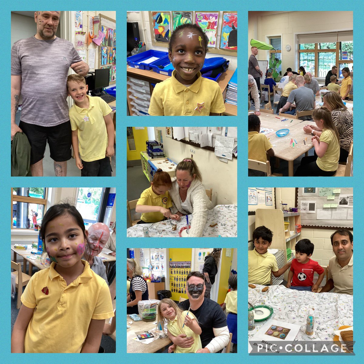 derbyshire_mrs's tweet photo. Thank you to all the special grown ups who came to celebrate Fathers Day in 2RD! We had fun with sponges, face paints, biscuit decorating, colouring, football, badge making and sharing stories! @HollinPrimary https://t.co/74HGMrFkcf