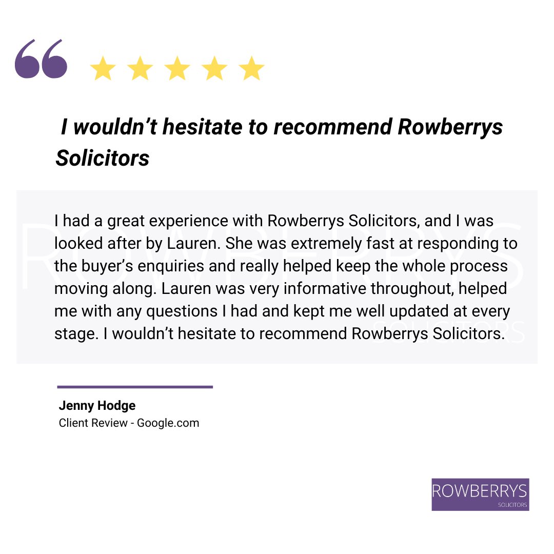 RowberrysSols's tweet photo. “I wouldn't hesitate to recommend Rowberrys Solicitors.”
 
Our #testimonials demonstrate our commitment to provide excellent services for all clients.
 
Contact us:
 
📱 01344 775311
📧 info@rowberrys.co.uk

#propertysolicitors https://t.co/RkWeLxizLr