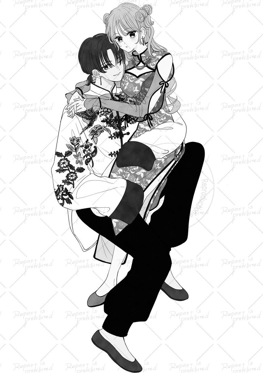mrhr_31's tweet photo. ペン入れと下塗りまで終わりました！
色塗りすべて終わりましたら何色か載せます😚♪

(※今はわざとモノクロになるよう設定してます) https://t.co/dBuptYE59h