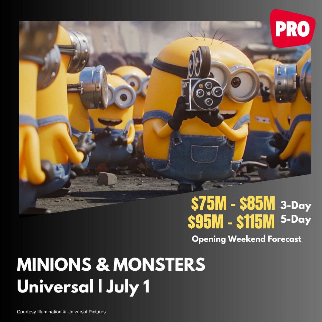 BoxOffice's tweet photo. Long Range Forecast: MINIONS &amp; MONSTERS Set to Dominate July Fourth Long Weekend https://t.co/K6axZs2tKa 

#MinionsandMonsters #Minions #BoxOffice https://t.co/9aRb10jC2T