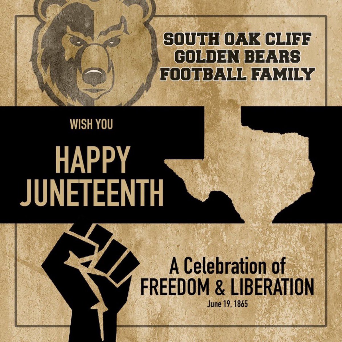 SOCGoldenBearFB's tweet photo. Celebrate Freedom ✊🏿

 #TheMecca https://t.co/NMhRf0ltWt