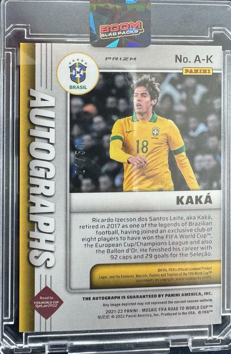 2021-22 Panini Mosaic Fifa Road to World Cup Auto Mosaic #Kaka
