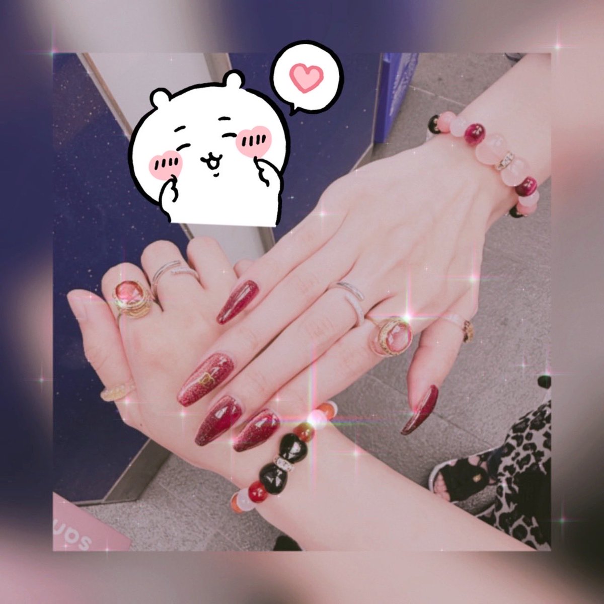 22___nini's tweet photo. みにょさんにもらったアクセサリーつけてちゃぴちゃんと遊んできた！🩷🧡
方向音痴のメイドと野生の勘で動くギャルで色んなとこ回ってきてめっちゃ楽しかった(͒ ᴖ ·̫ ᴖ⸝⸝ )͒🎶笑
店員さんと相談しながらお揃いの指輪も作ったよ！可愛いからみ〜て〜‼️ https://t.co/aAAGk3wZbI