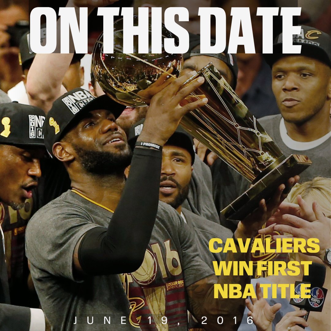 ESPNInsights's tweet photo. 🗣️"Cleveland, this is for you!" 

On this day 10 years ago, LeBron James and the Cleveland Cavaliers overcame a 3-1 series deficit to defeat the 73-win Warriors and win the franchise's first NBA title. https://t.co/QaGE9WlBxK