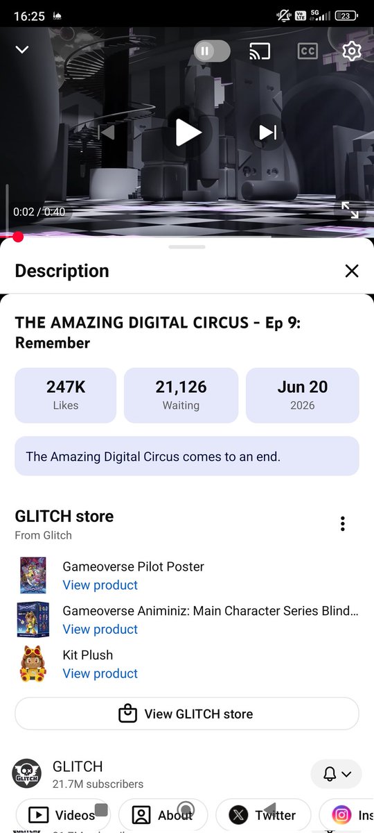 Bakagore's tweet photo. @glitch_prod So uhh... Why does YouTube say it comes out on June 20 ? 😭 I've been avoiding spoilers for two weeks, I can't wait any longer 🥀 https://t.co/aeXnRnhbie