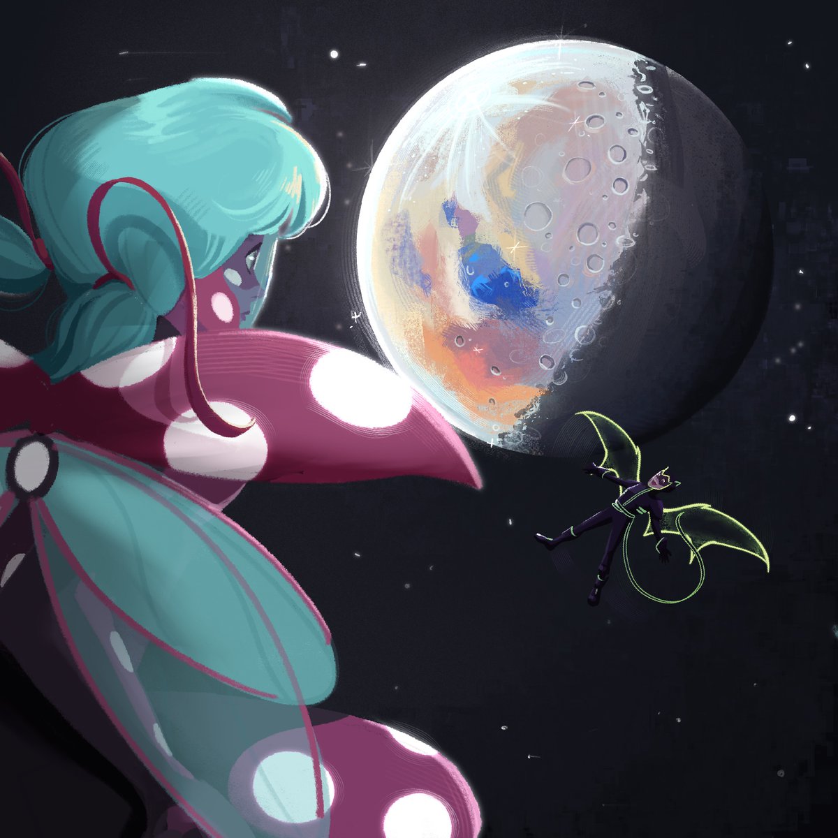 BeMiraculousLB's tweet photo. This week’s Fan Art Friday by @madsbugged is out of this world! 🌕🚀 https://t.co/wrmJhKuLFS