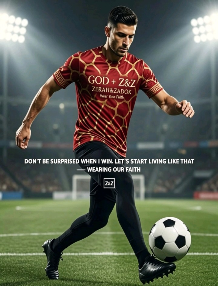 zerahandzadok's tweet photo. "DON’T BE SURPRISED WHEN I WIN. LET’S START LIVING LIKE THAT — WEARING OUR FAITH".

Welcome to ZERAH&amp;ZADOK sports. Wear Your Faith and play the beautiful game ⚽📸😍

ZERAH&amp;ZADOK - Wear Your Faith 
#WearYourFaith #ZerahAndZadok #EvamgelizeTheWorld #MakeFashionDecentAgain #ForYou https://t.co/6rWcGHgKgA