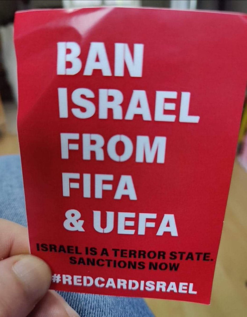 HughesKatiejane's tweet photo. I had to scroll back so far to find this, because I’ve been behind banning Israel from EVERYTHING for over 2 years.
Russia was banned from everything within wks of them invading Ukraine, yet Israel STILL haven’t been banned despite #GazaGenocide and twice invading #Lebanon 
Don’t even get me started on the US being allowed to host after arming and funding Israel’s actions AND starting an illegal war of aggression on Iran LAST YR.
FIFA and UEFA are about profit not people.