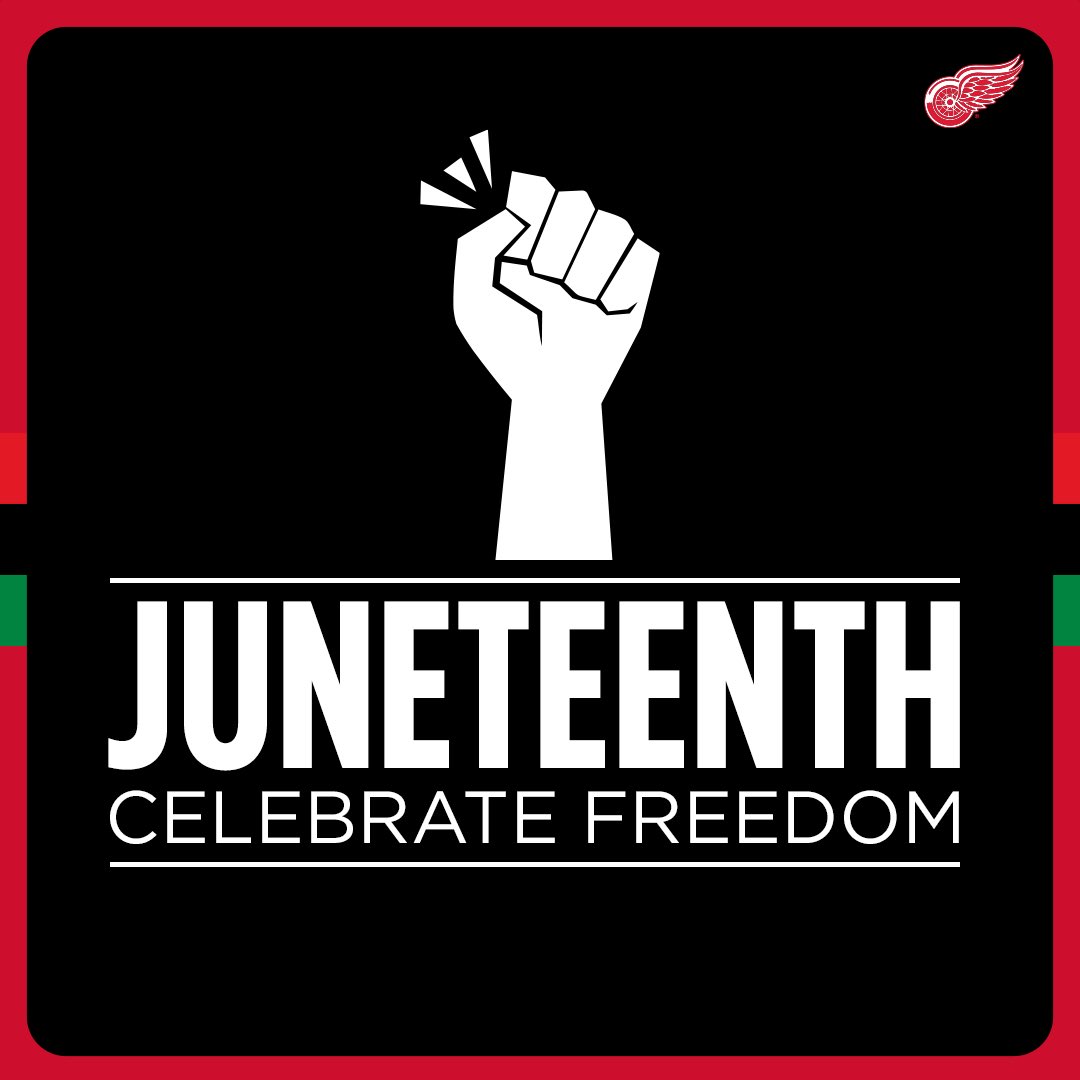 DetroitRedWings's tweet photo. Celebrating freedom, honoring #Juneteenth! https://t.co/941wVqRjMt