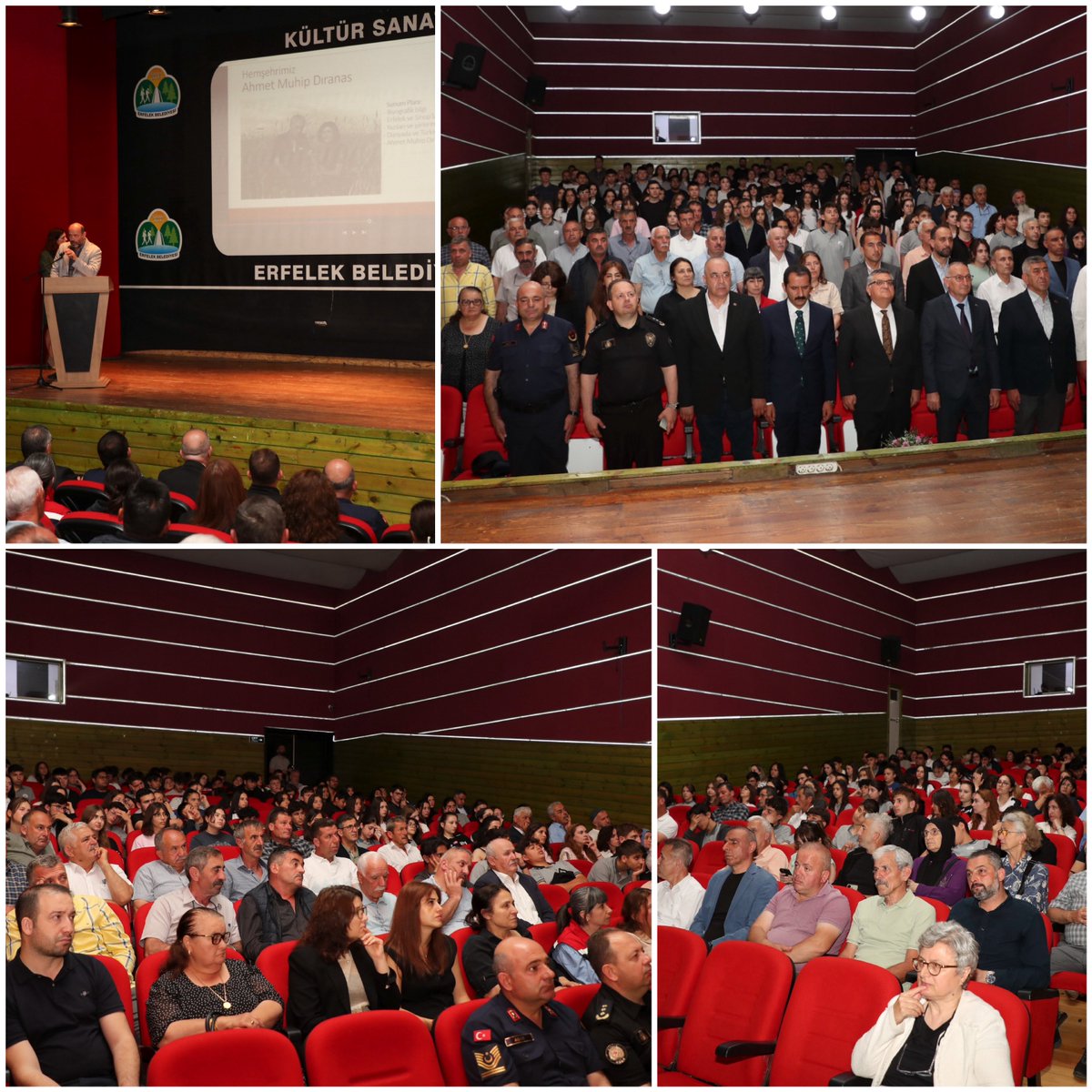 sinopuniversity's tweet photo. Türk edebiyatının önemli isimlerinden Ahmet Muhip Dıranas, vefatının 46. yıl dönümünde memleketi Erfelek’te anıldı.

Programa; Vali Dr. Mustafa Özarslan, Erfelek Kaymakamı Ali Tuğrul Yıldız, Erfelek Belediye Başkan Vekili Yılmaz Ozen, Rektör Yardımcımız Prof. Dr. Muhitdin Yılmaz, il ve ilçe protokolü, siyasi parti ve sivil toplum kuruluşlarının temsilcileri, akademisyenler, öğrenciler ve vatandaşlar katıldı.

Anma programında Üniversitemiz Fen-Edebiyat Fakültesi Türk Dili ve Edebiyatı Bölümü öğretim üyesi Doç. Dr. Türkan Yeşilyurt ile Turizm Fakültesi öğretim elemanlarından Dr. Öğr. Üyesi Alpay Tırıl konuşmacı olarak yer aldı. Programda Ahmet Muhip Dıranas’ın hayatı, edebî kişiliği ve Türk edebiyatına kazandırdığı eserler ele alındı.

#sinopüniversitesi
#sinopvaliliği 
#ahmetmuhipdıranas
#edebiyat