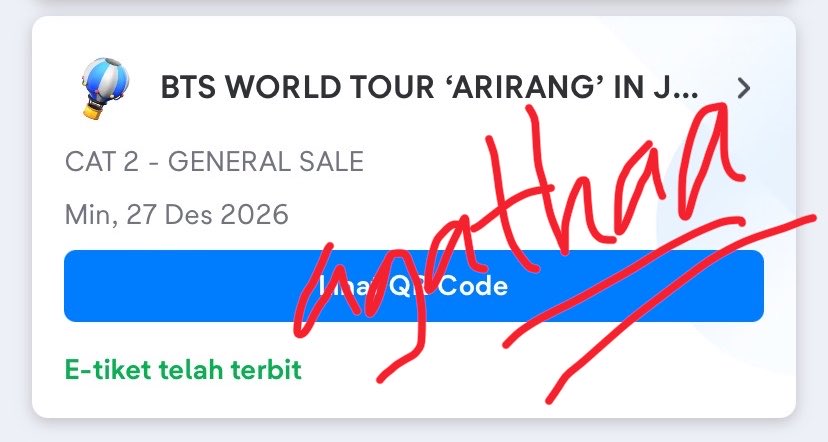 agthaa looking bts VIP tickets Jkt 🪭 tweet media