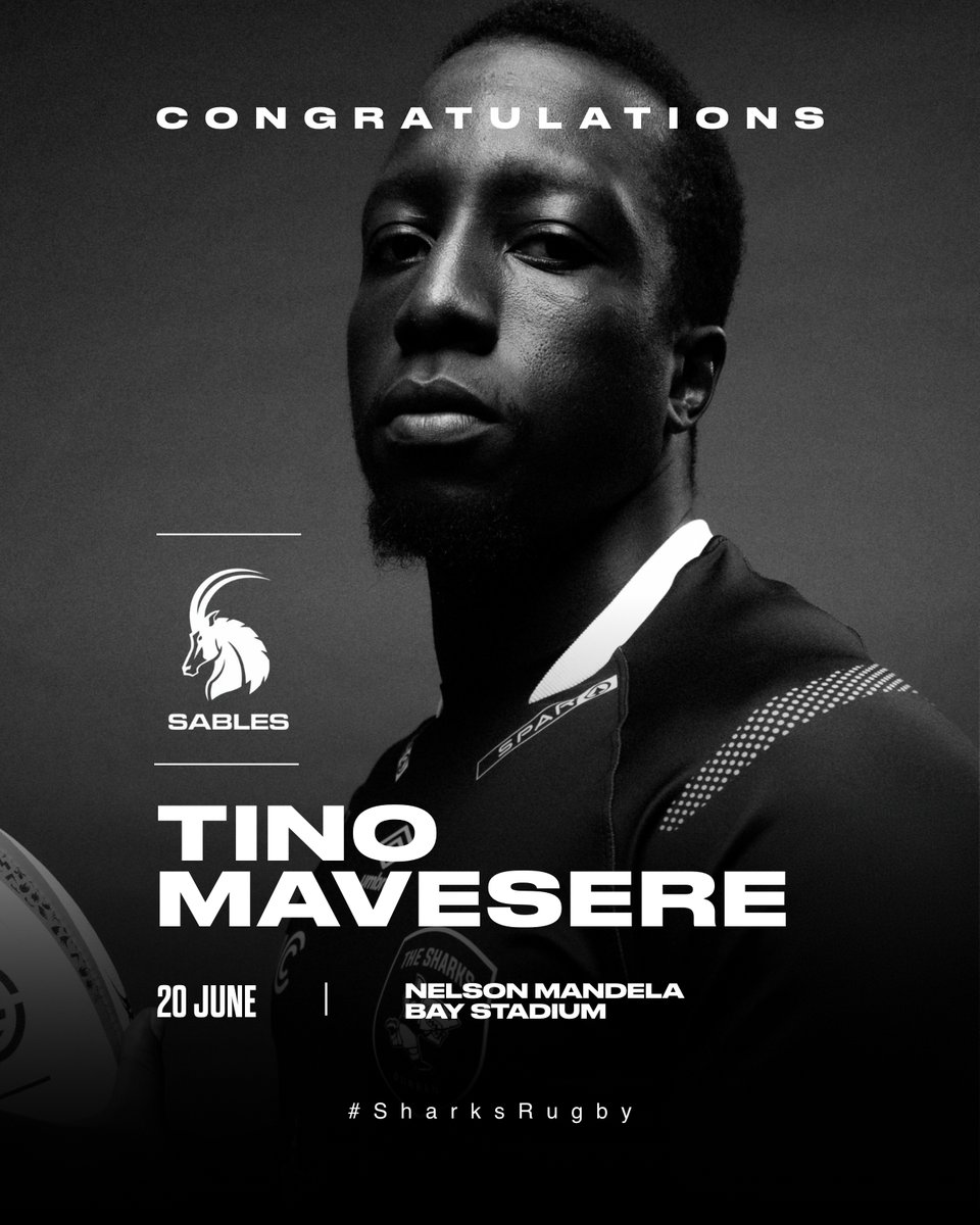 SharksRugby's tweet photo. Congratulations to Tinotenda Mavesere on his selection for Zimbabwe's Sables clash against South Africa 'A' in Gqeberha.

Good luck, Tino.🦈

#SharksRugby #ZimbabweRugby #SAAvZIM https://t.co/BhCmWtJMEi