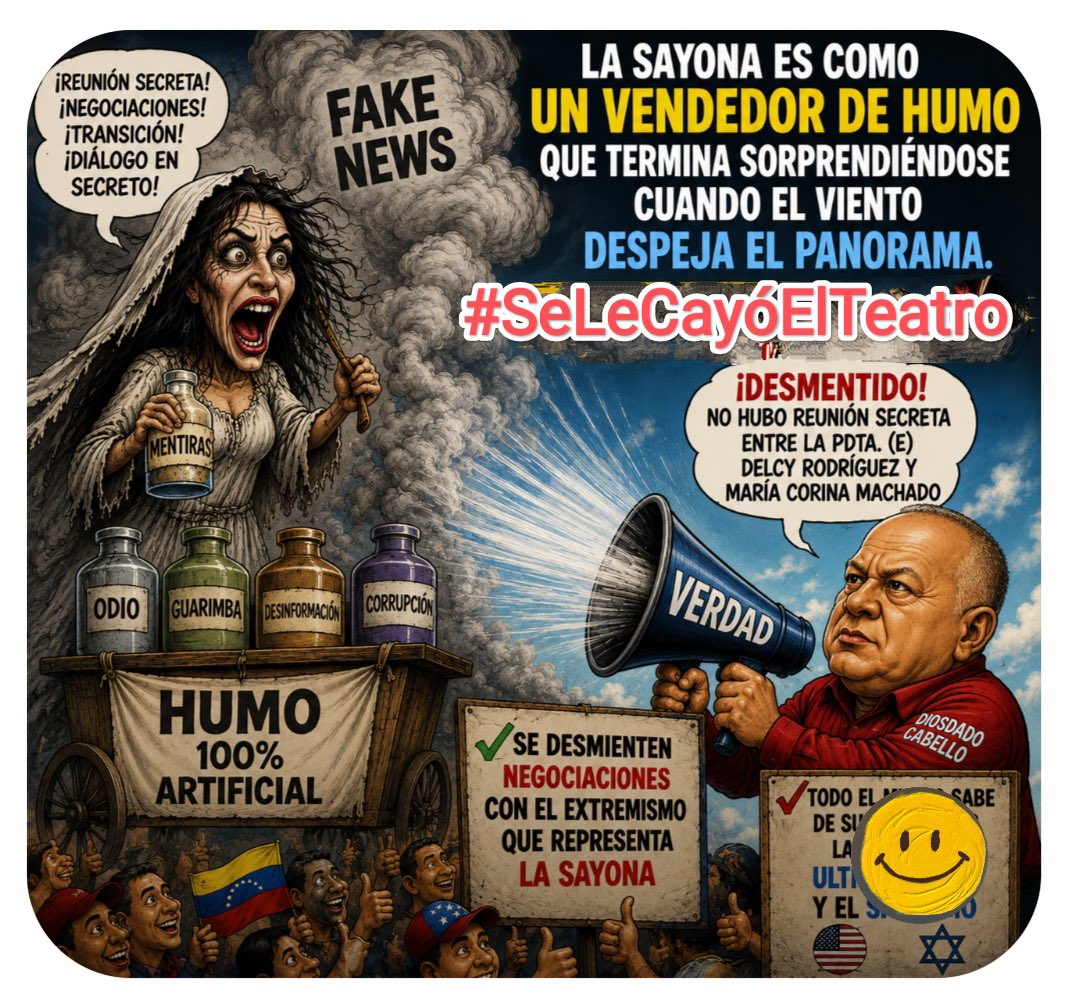 Colina_JG's tweet photo. Las supuestas negociaciones de la derecha son pura ficción!!. Intentan vender humo para ocultar que no tienen fuerza ni interlocución. La realidad los dejó en evidencia. 🔥🎪 #SeLeCayóElTeatro https://t.co/v8epbwDXvw