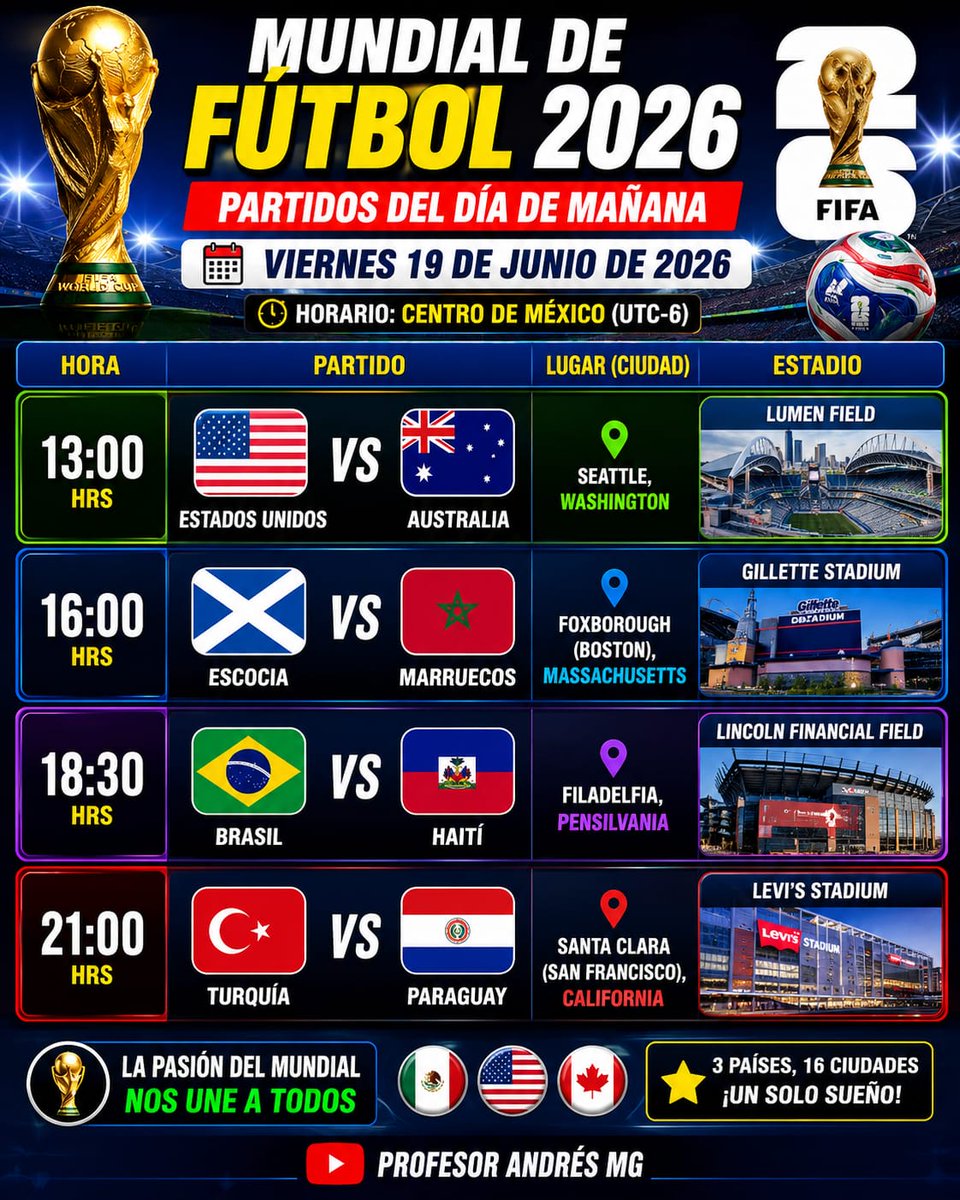 andresroble's tweet photo. Son los partidos para hoy viernes 19. https://t.co/rHQAGFyueo