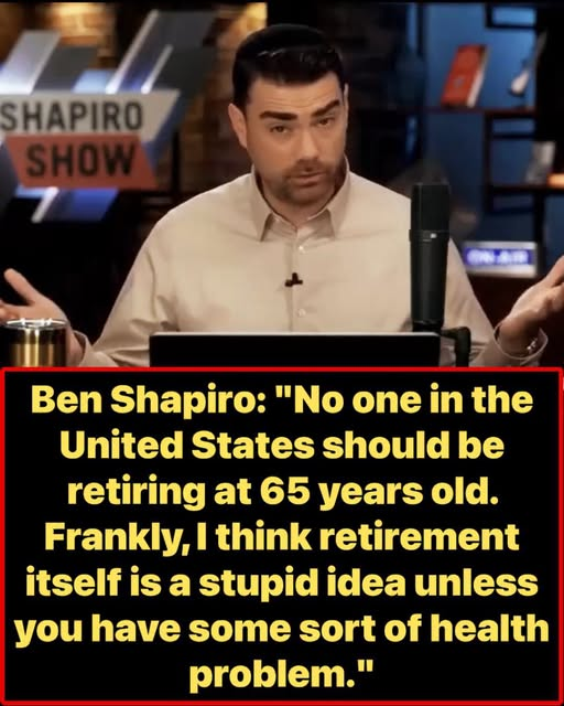 PecanC8's tweet photo. Is Ben Shapiro right? 🤔

I think retirement is a personal decision and should not be based on age.  Thoughts? https://t.co/covZ8rDacN