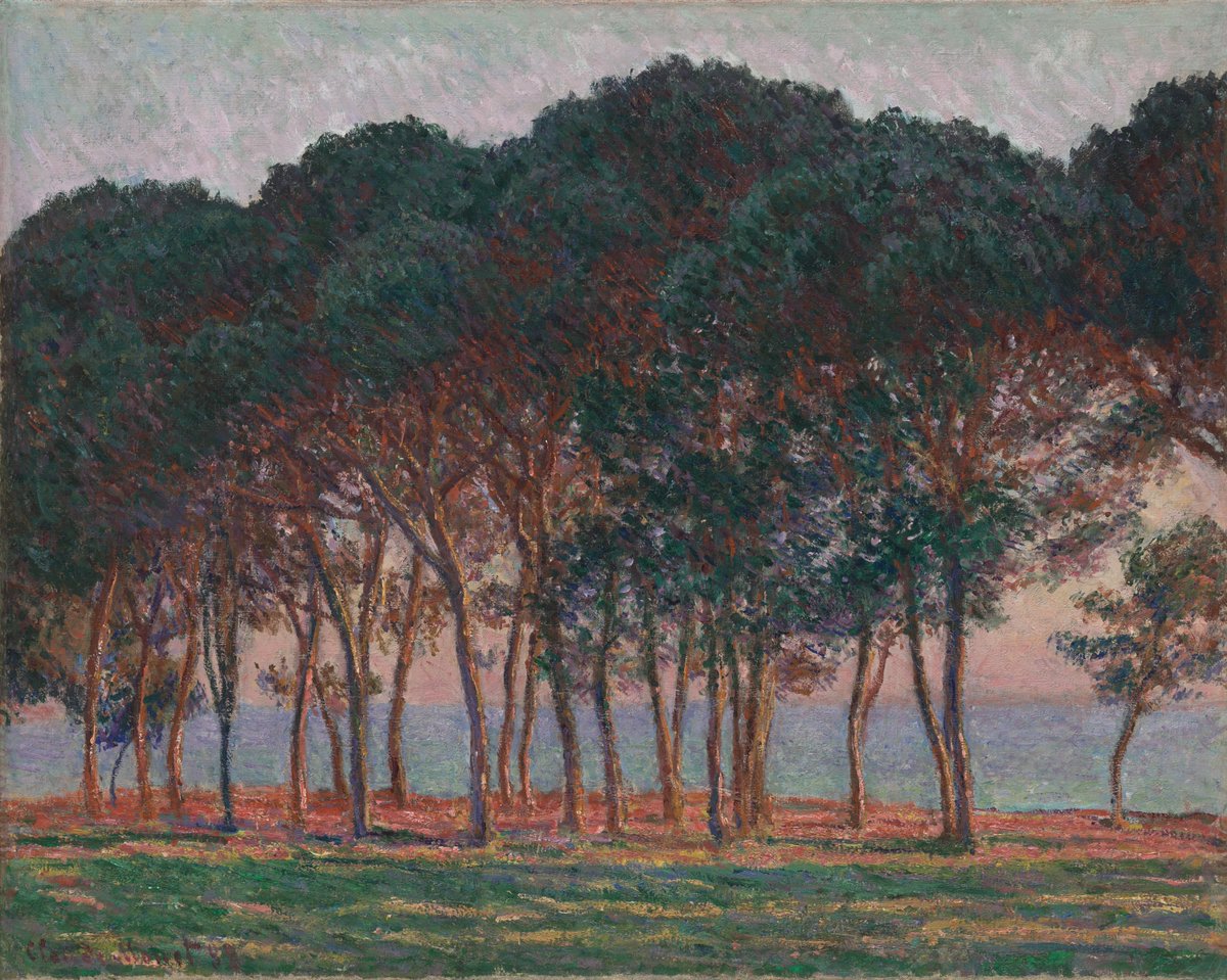 DailyClassicArt's tweet photo. Claude Monet - "Under the Pines, Evening" (1888) https://t.co/p8eXkoz6xP
