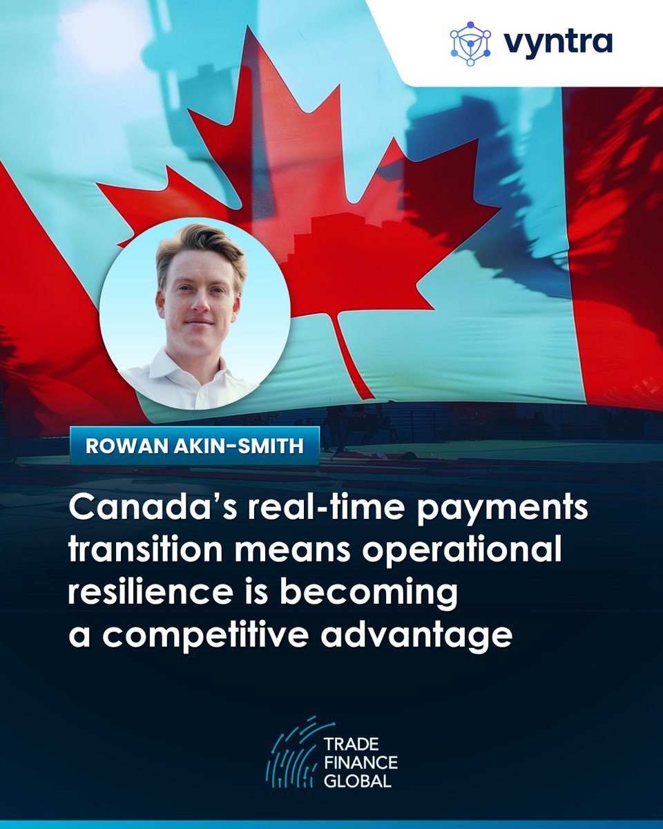 tradefinglobal's tweet photo. 🇨🇦 Canada’s real-time payments transition means operational resilience is becoming a competitive advantage

@VyntraGlobal 

📖 Read the full article here: https://t.co/IgedQgmvDf https://t.co/BYsFUg5zkw