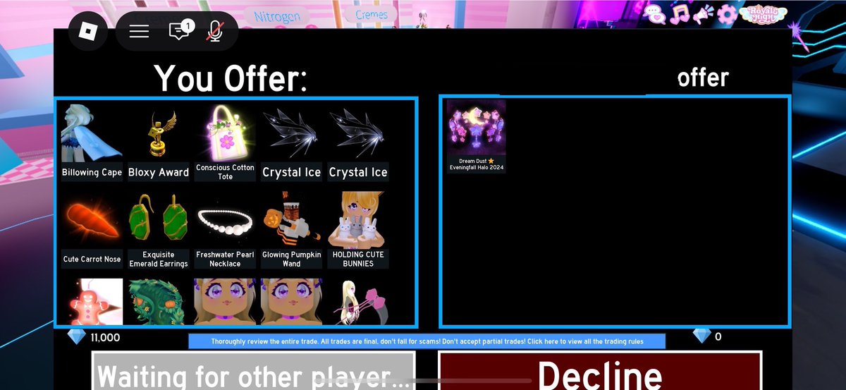 Gailyhearty's tweet photo. obsessed with my dream dust halo 💕🩰 tysm keyys !! i went first and the trade went perfectly 💝 https://t.co/JYxrUwLK7S