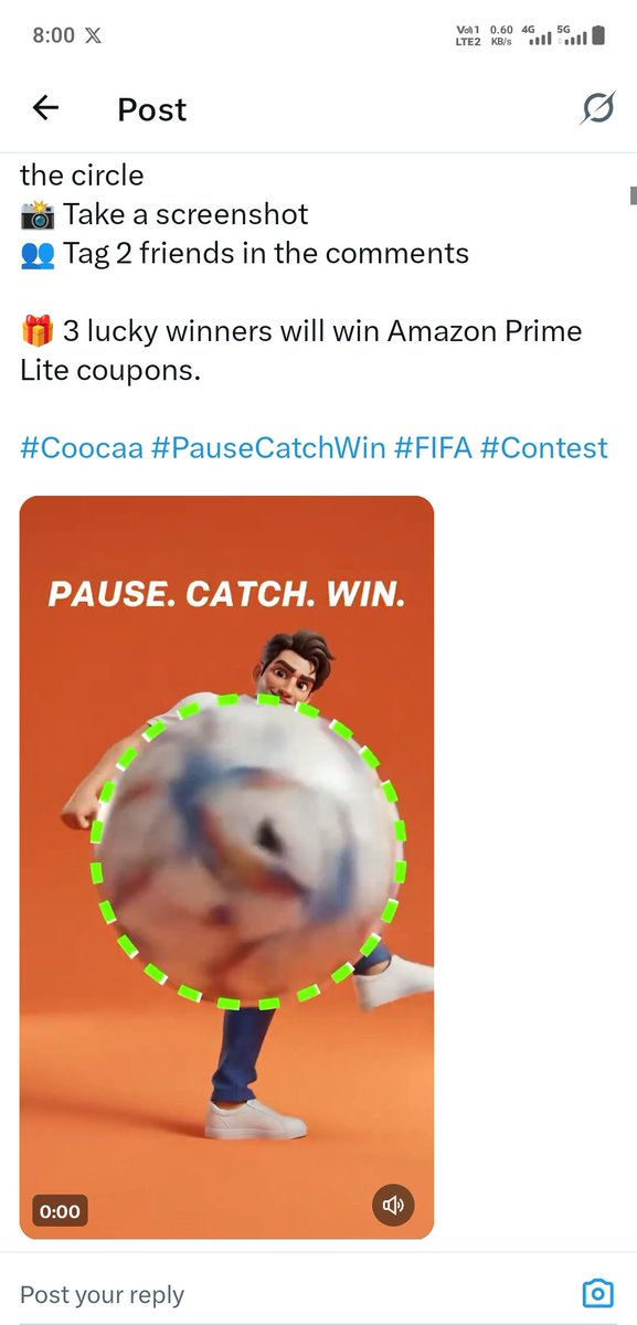 toposant55's tweet photo. @CoocaaIndia Spotted ⚽ & Here is My Screenshot ✅
#Coocaa #PauseCatchWin #FIFA #Contest
@CoocaaIndia
@Champ_Sappy @aakash_beast786 @cool_bindra @swatigu59049329 @surajsahu032 https://t.co/elrCqh54Wg