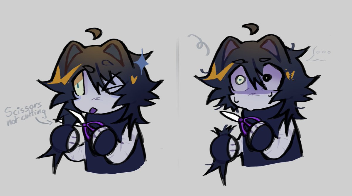 TofuPierced's tweet photo. this happened to me while I was styling my two time wig... my heart sank.

#forsaken #fanart https://t.co/wuiW6tXYUC