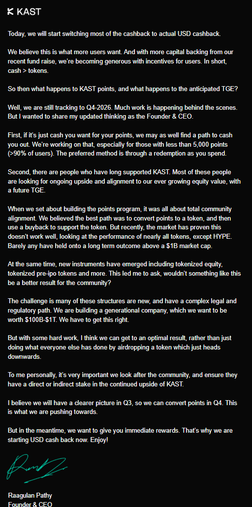lazy_cryptan's tweet photo. @zuler @KASTxyz At the moment you can only find the updated info in the app or in a email from the CEO https://t.co/RAqFgFTrZx