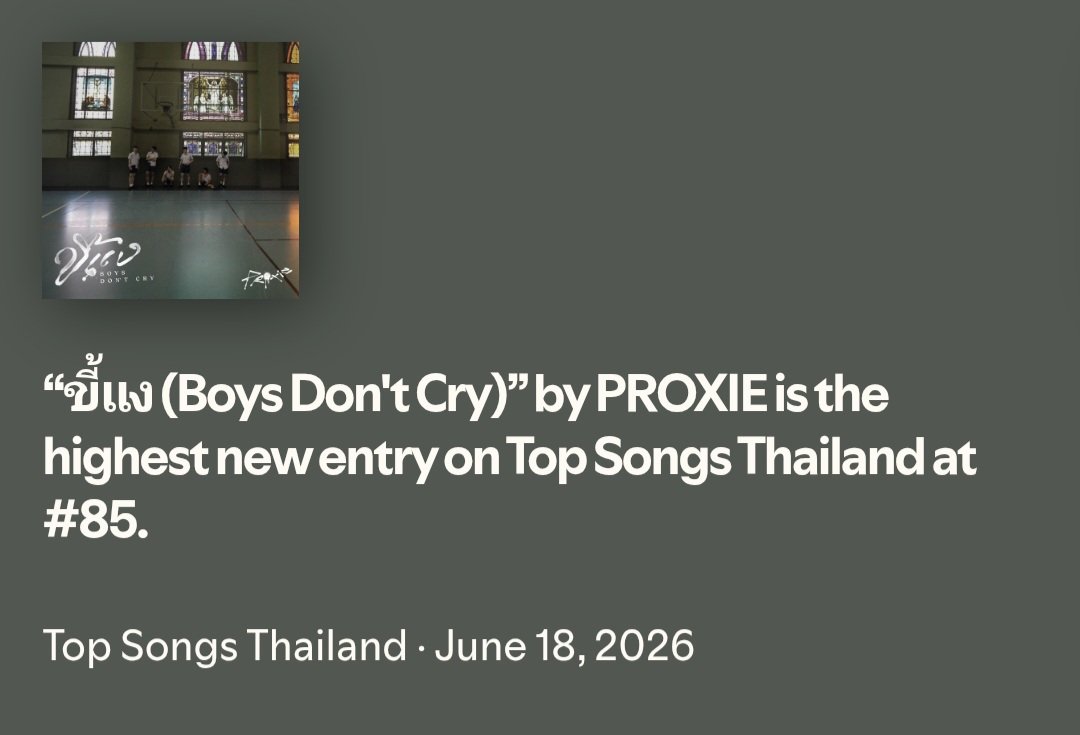 bbeebbx's tweet photo. ขี้แงเข้าชาร์ต spotify อันดับที่ 85 เข้าวันแรกที่ปล่อยเพลง และเป็น highest new entry อีกด้วย 🥹

#PROXIE_ขี้แง #PROXIEth https://t.co/gMHS1ApNA5