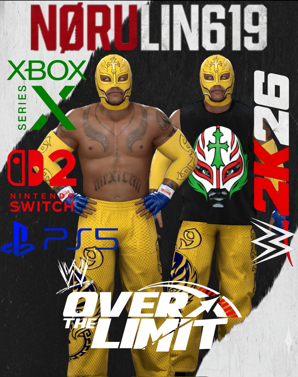 NORULIN619's tweet photo. Rey mysterio Over the limit 2010 &amp; RAW 27/10/2008 attires 

(RE UPLOADED)

I corrected a mistake in both attires almost two months ago, but I only decided to announce it today

HASHTAG: NORULIN619

#WWE2K26 #ReyMysterio #WWERaw #XboxSeries #Playstation5 https://t.co/NqJ19W9Ga5