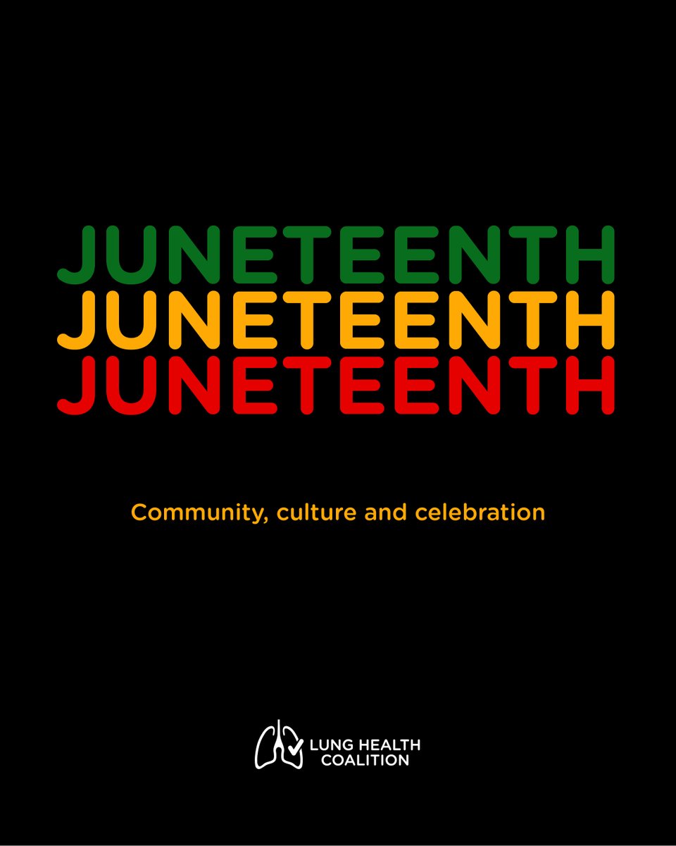 CheckYourLungs's tweet photo. Today, we honor Juneteenth and recognize the importance of creating healthier futures for all communities.

By advancing awareness, access, and early detection, we can help address disparities and improve lung health outcomes.

#Juneteenth #HealthEquity #LungHealthCoalition https://t.co/ml85pKHsVq