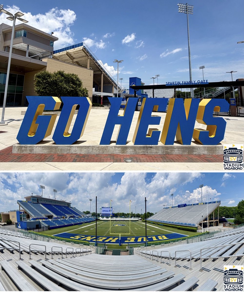 StadiumVagabond's tweet photo. 🏟️🐔 Delaware Stadium, Newark, DE
📸 Circa 2026

🏈 Home of the Delaware Fightin’ Blue Hens football team

🗓️ Opened: 1952
🔨 Major Renovation &amp; Expansion: 2024–2025
💺 Capacity: 22,000

#DelawareFootball #BlueHens #DelawareStadium #FightinBlueHens #StadiumVagabond https://t.co/2fYnJ3VwFc
