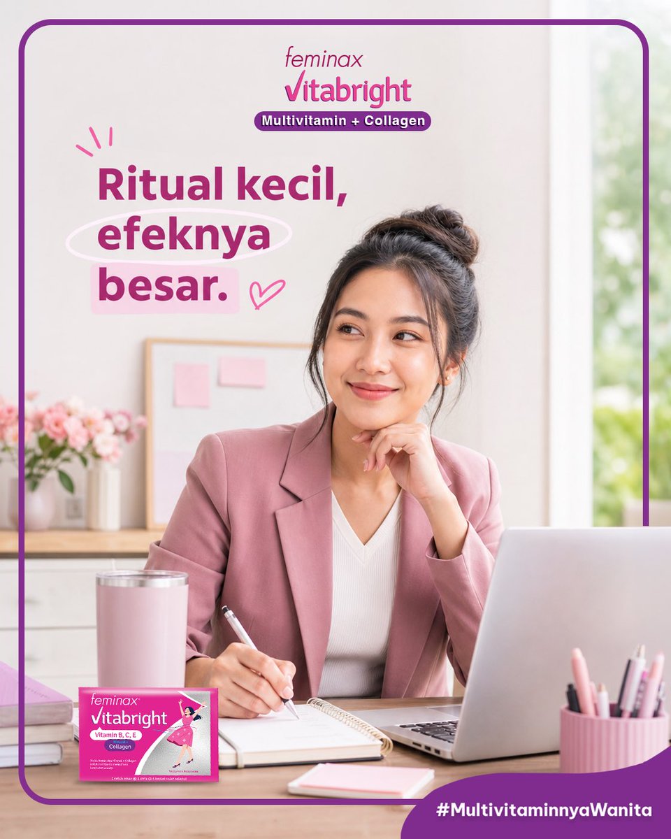 femiistayactive's tweet photo. Biar tetap fit, aktif, dan cantik, self-care nggak harus selalu ribet.
Kadang yang realistis justru paling bisa dijalanin.
#MultivitaminnyaWanita #Feminax #Vitabright #MakeItPossible https://t.co/75lnRiAXzV