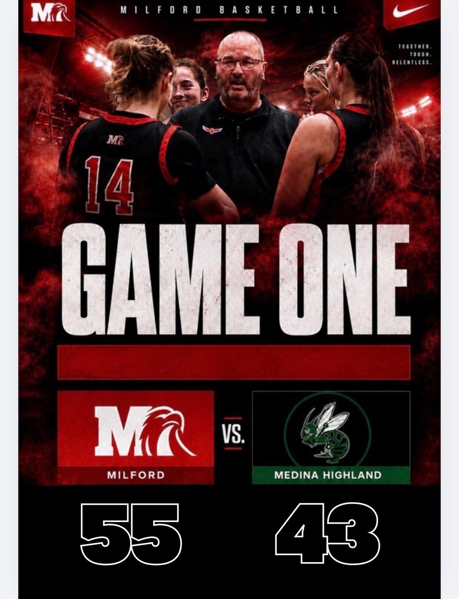 GirlsBkb's tweet photo. Game 1 in the books.  The Eagles led by as much as 20 and won going away.  Senior @Kylie_perone44 led the scoring with 17 and freshman Mya Kelley had 13.  Juniors @MikaylaHoops13 and @ReffittEmm50393 both had 8 and @maddie_rockey added 6. Next up vs Mentor at Noon on court 7. https://t.co/E59aumqz5f