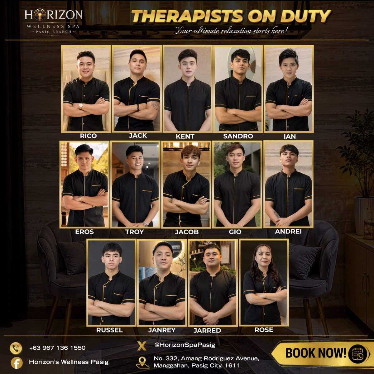 HorizonSpaPasig's tweet photo. 🎉 Fri-YAY, Massage Day! 💆‍♂️✨

You survived the week—now it’s time to reward yourself! 🌿

Leave the stress, body aches, and work worries behind and step into pure relaxation at Horizon Wellness Spa Pasig.

🎁 Don’t forget to claim your 10% Cashback Voucher today and enjoy extra savings on your next visit!

👋 Our therapists on duty are ready to serve you and kickstart your weekend the relaxing way.

💛 Relax now. Recharge later. Repeat all weekend.

📩 Book your appointment today!