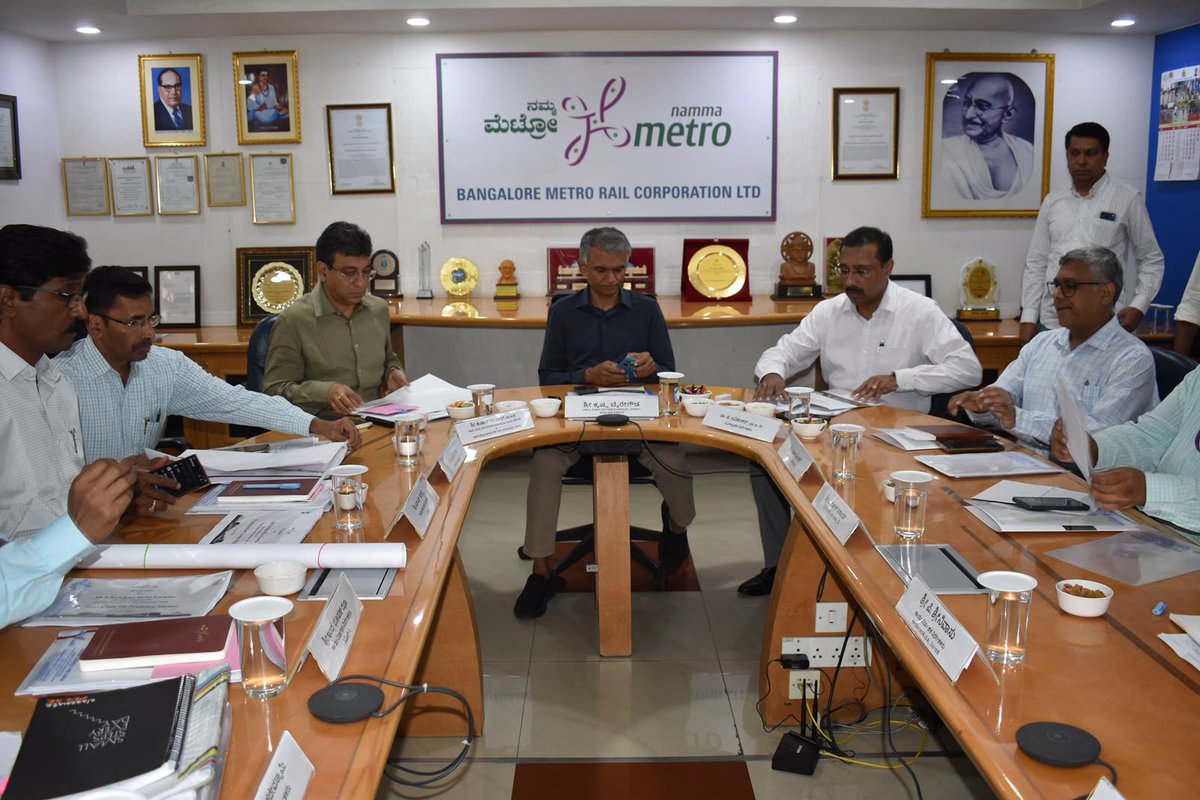 krishnabgowda's tweet photo. Conducted a review meeting with #BMRCL officials to assess the progress of ongoing #NammaMetro projects and discuss current timelines.

Target Deadlines for Namma Metro Projects:

* August 2026: Pink Line – Kalena Agrahara to Tavarekere
* March 2027: Pink Line extension up to Nagawara
* October 2026: Trial runs expected to commence between KR Puram and Marathahalli, extending up to HSR Layout
* June 2027: Metro connectivity from Hebbal to Airport
* December 2027: Metro connectivity from KR Puram to Hebbal

The officers are directed to closely monitor progress and ensure timely completion of all project milestones.