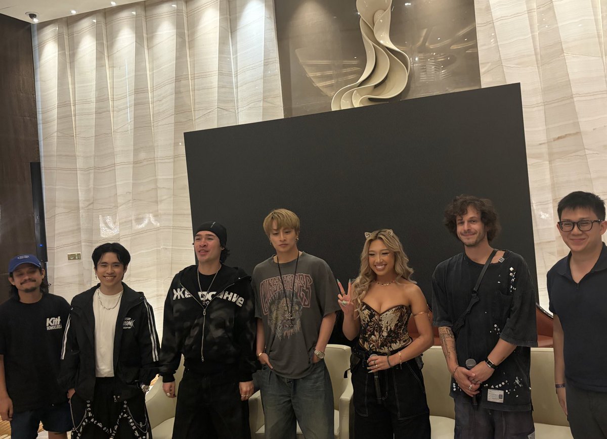 PhilippineStar's tweet photo. DJs Subtronics, Alan Shirahama, Seduza, Joe of ARMNHMR, DJ Cupcakes, and Tye Turner graced the media conference for the &amp;FRIENDS Festival at Okada Manila on Friday. | @charmiepagulong https://t.co/VuMK97iRj9