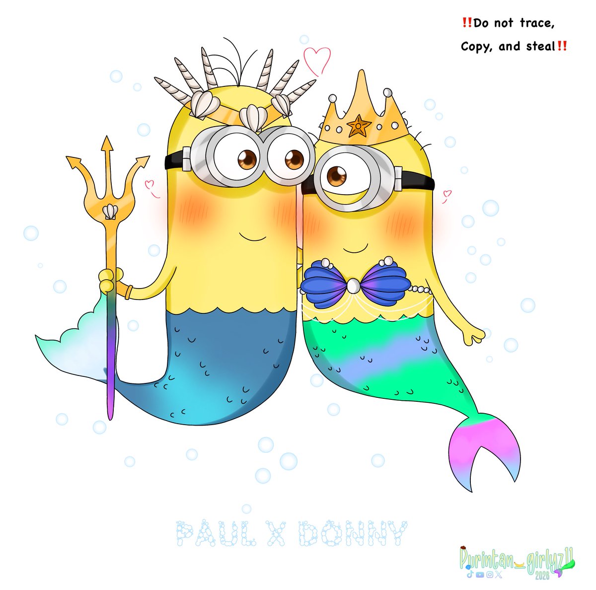 Duckytheartist's tweet photo. Merminion Royalty love👑🧜‍♀️ paul x donny [merminion Donny design spoilers!]
This is my new minion ships hehe

#mermaid #minions #fanart #ships #mermaidfanart #minionsfanart #shipart https://t.co/BHlqcrWBV9